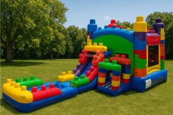 5 in 1 Blocks Bounce House / Slide Combo