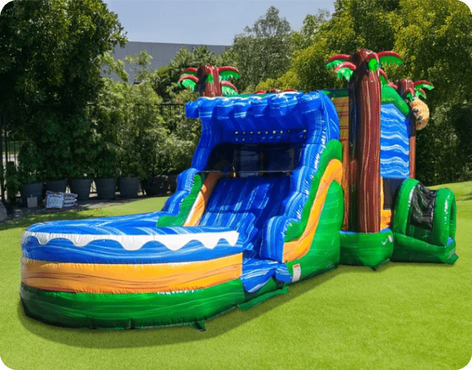 tropical bounce house water slide combo 1 min Home